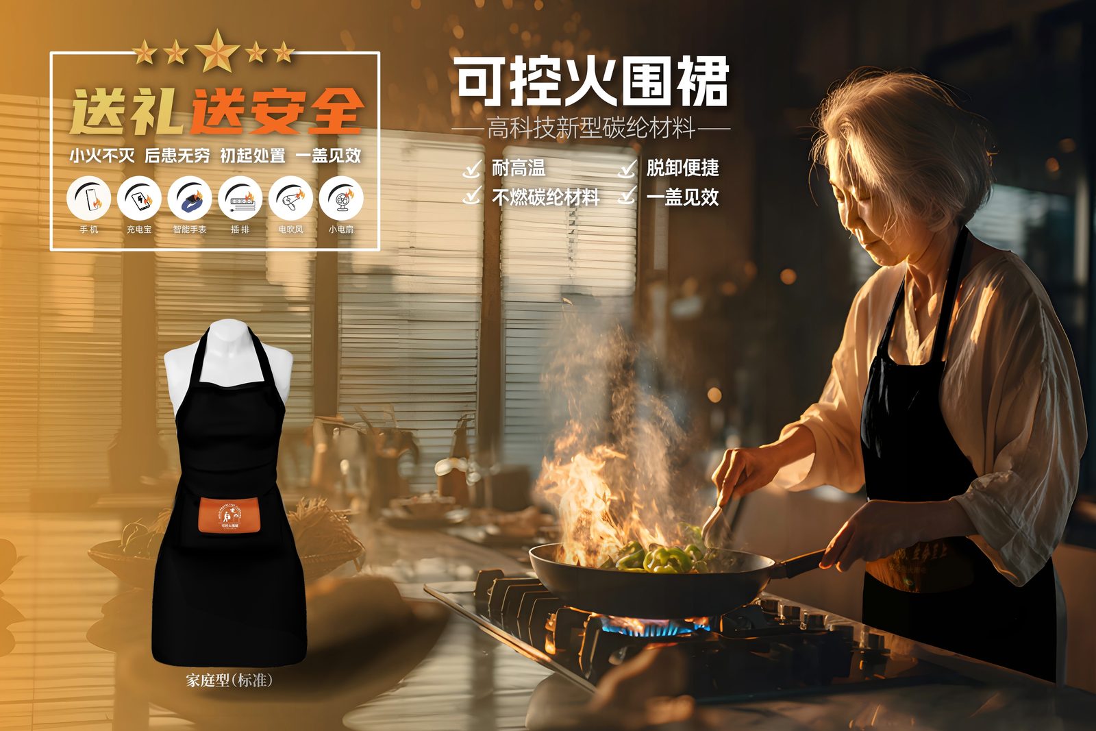 可控火围裙
